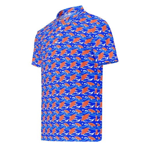 Neon River on a Men's Slim Fit Polo Shirt