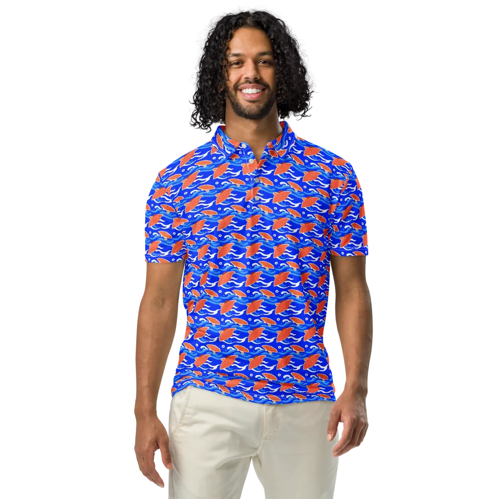 Neon River on Men's Slim Fit Polo Shirt — Front