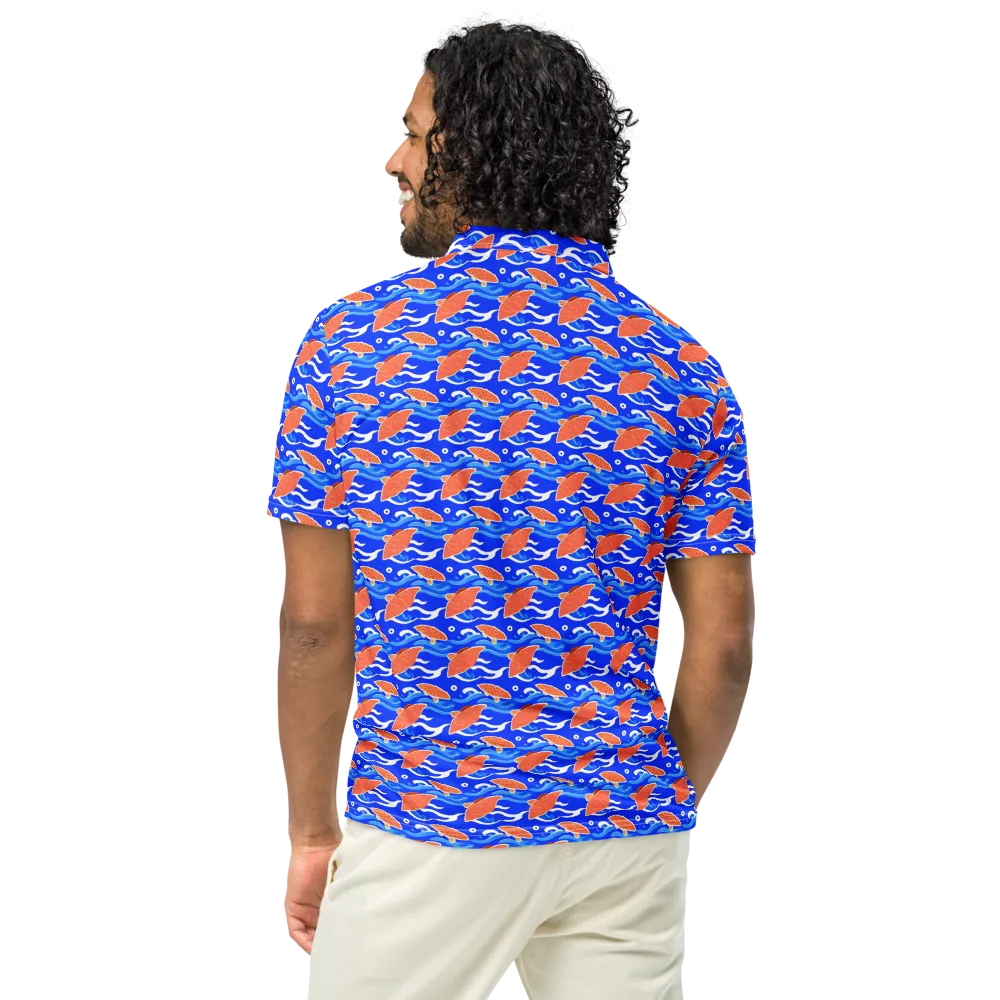 Neon River on Men's Slim Fit Polo Shirt — Back