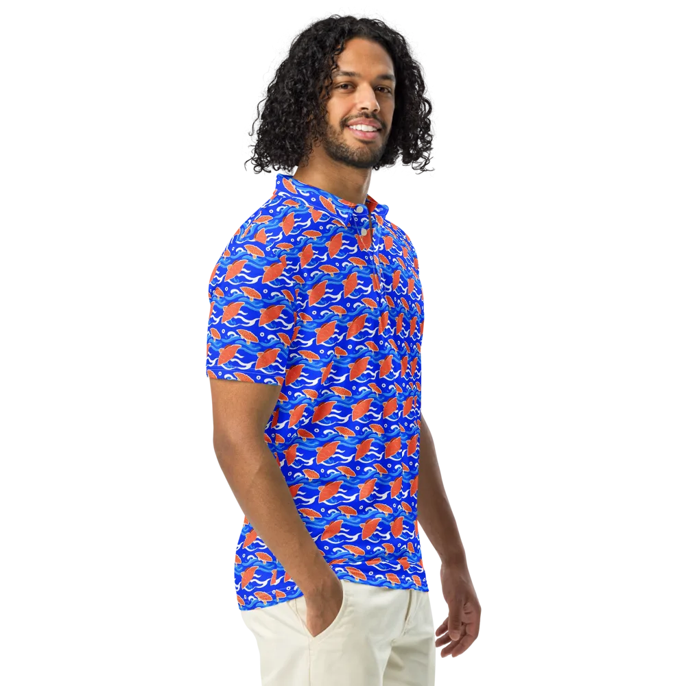Neon River on Men's Slim Fit Polo Shirt — Right Front