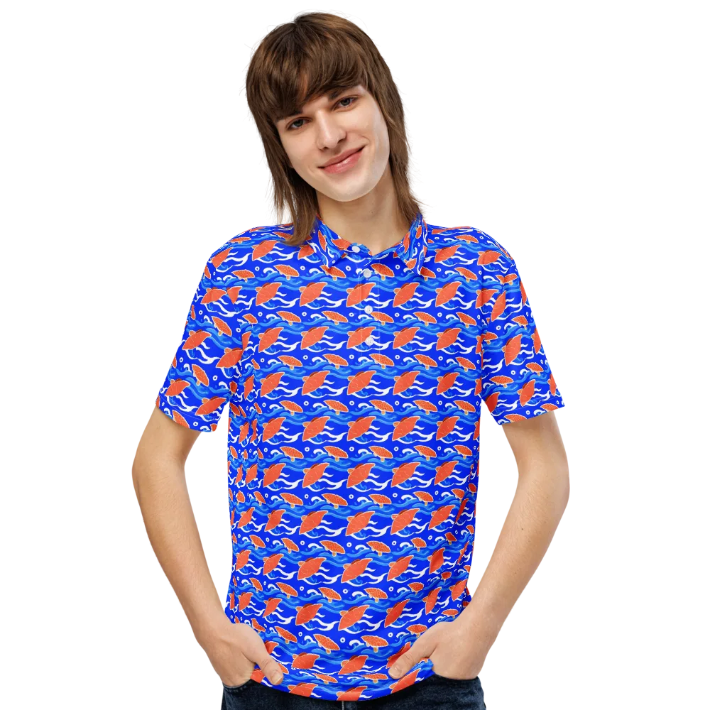Neon River on Men's Slim Fit Polo Shirt — Front