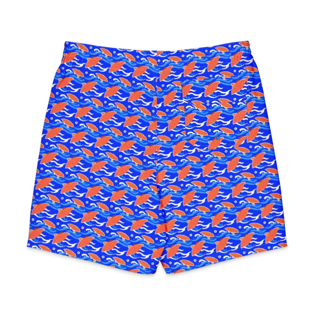 Neon River on Men's Board Shorts — Back