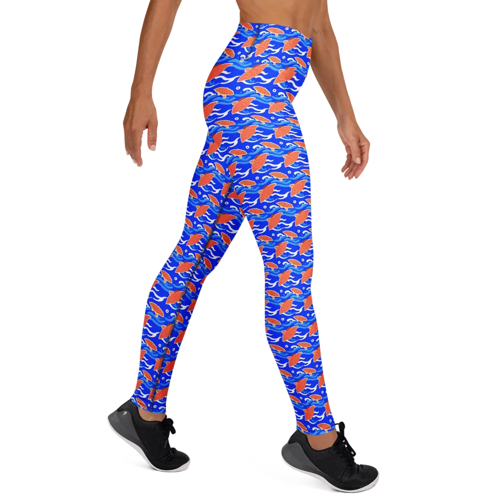 Neon River on Yoga Leggings — Right