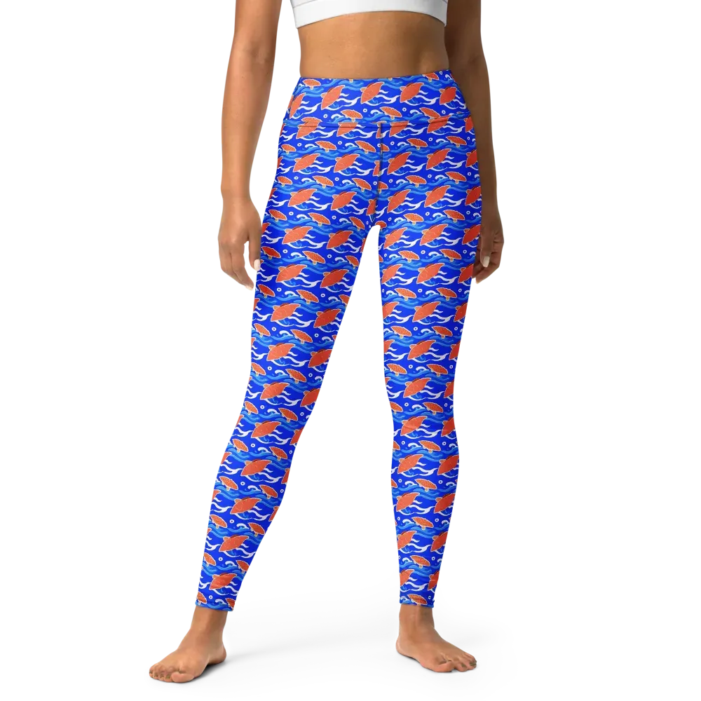 Neon River on Yoga Leggings — Front