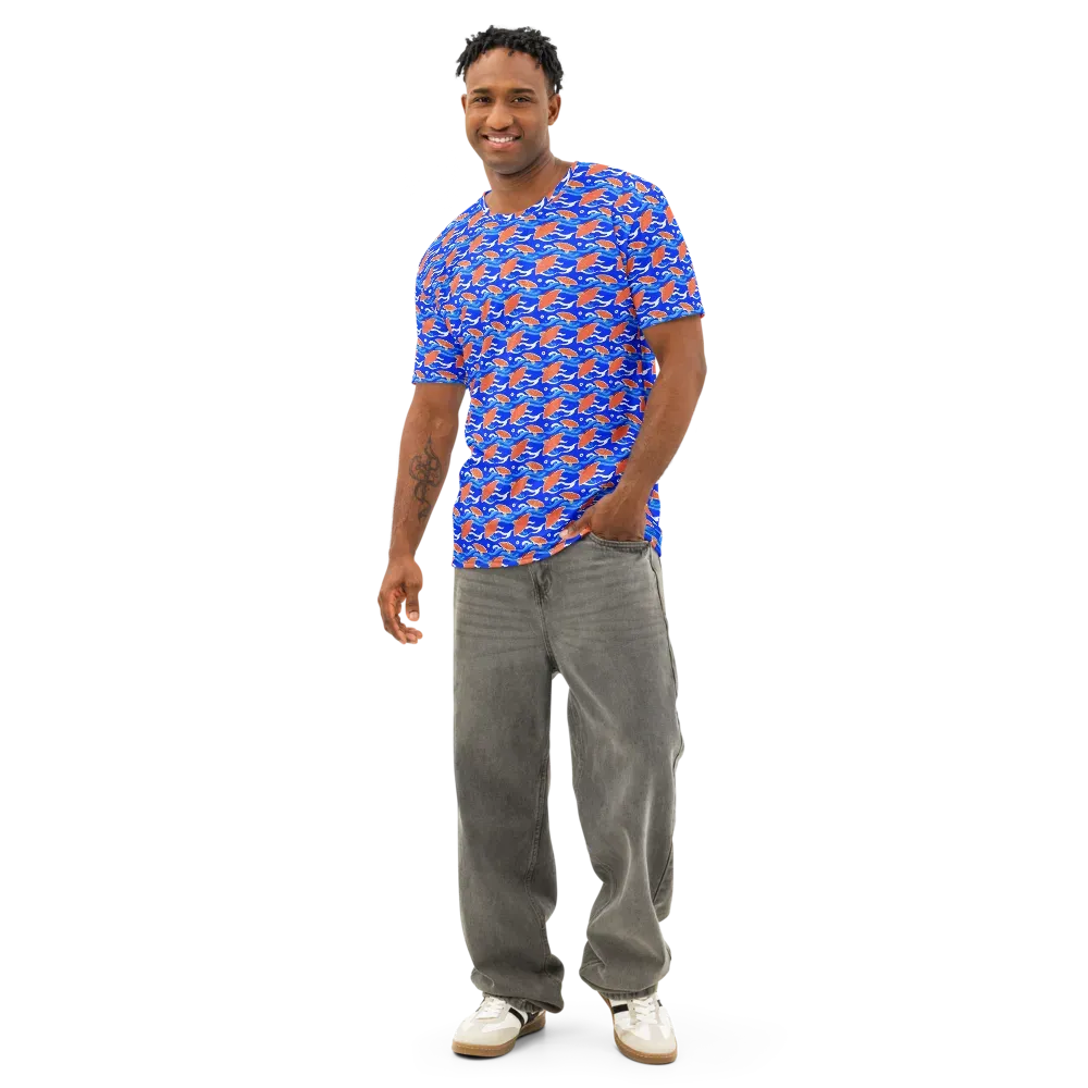 Neon River on Men's Cotton Crew Neck T-Shirt — Front