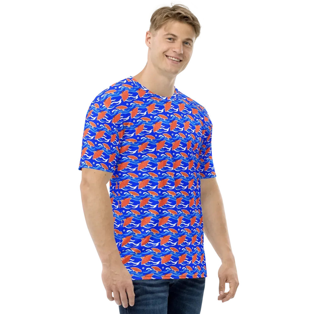 Neon River on Men's Crew Neck T-Shirt — Right