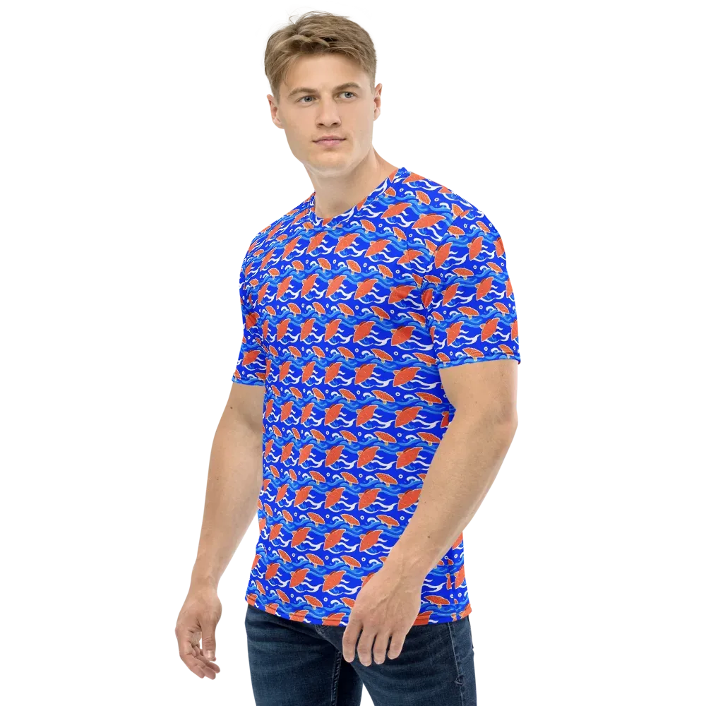 Neon River on Men's Crew Neck T-Shirt — Left