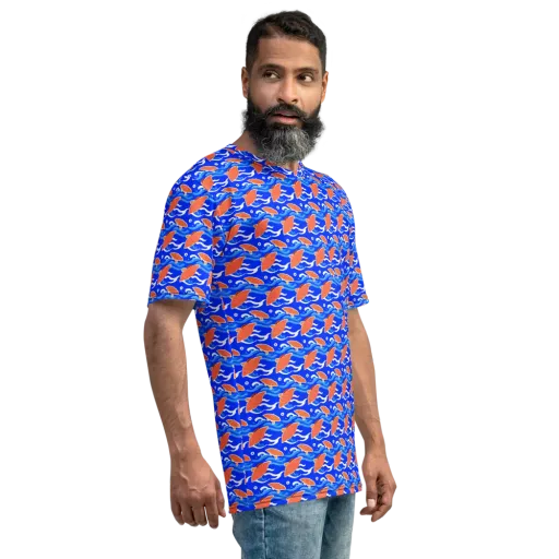 Neon River on a Men's Crew Neck T-Shirt