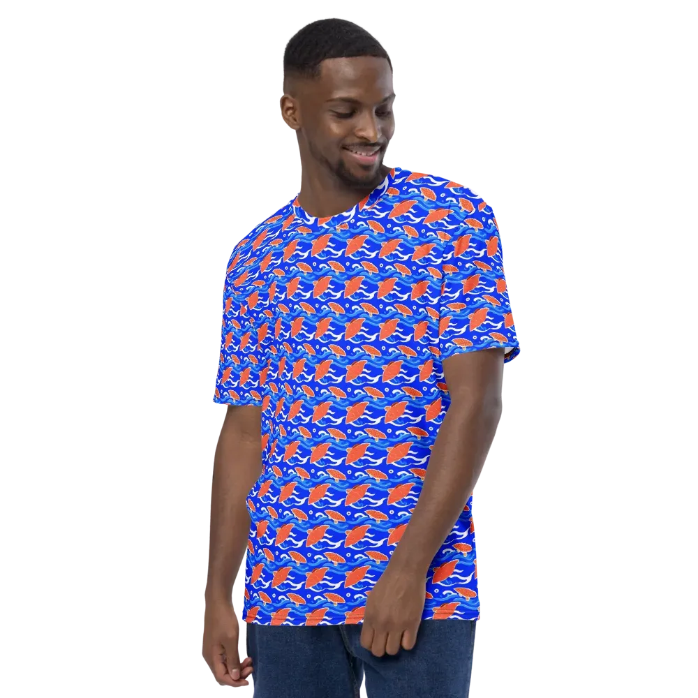 Neon River on Men's Crew Neck T-Shirt — Left