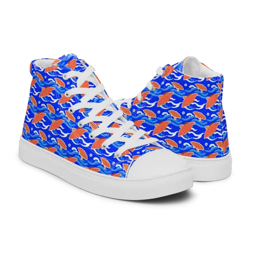Neon River on a Men's High Top Canvas Shoes