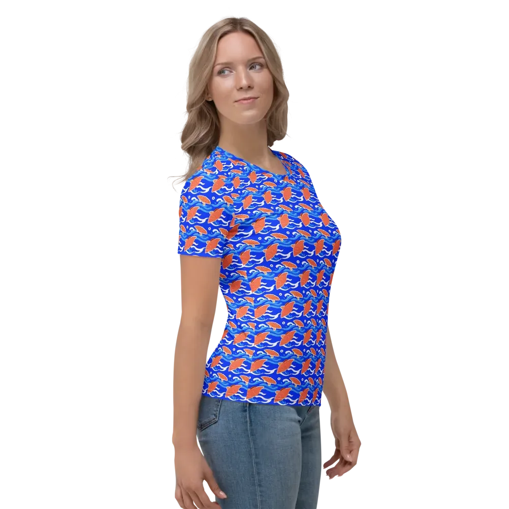 Neon River on Women's Crew Neck T-Shirt — Right