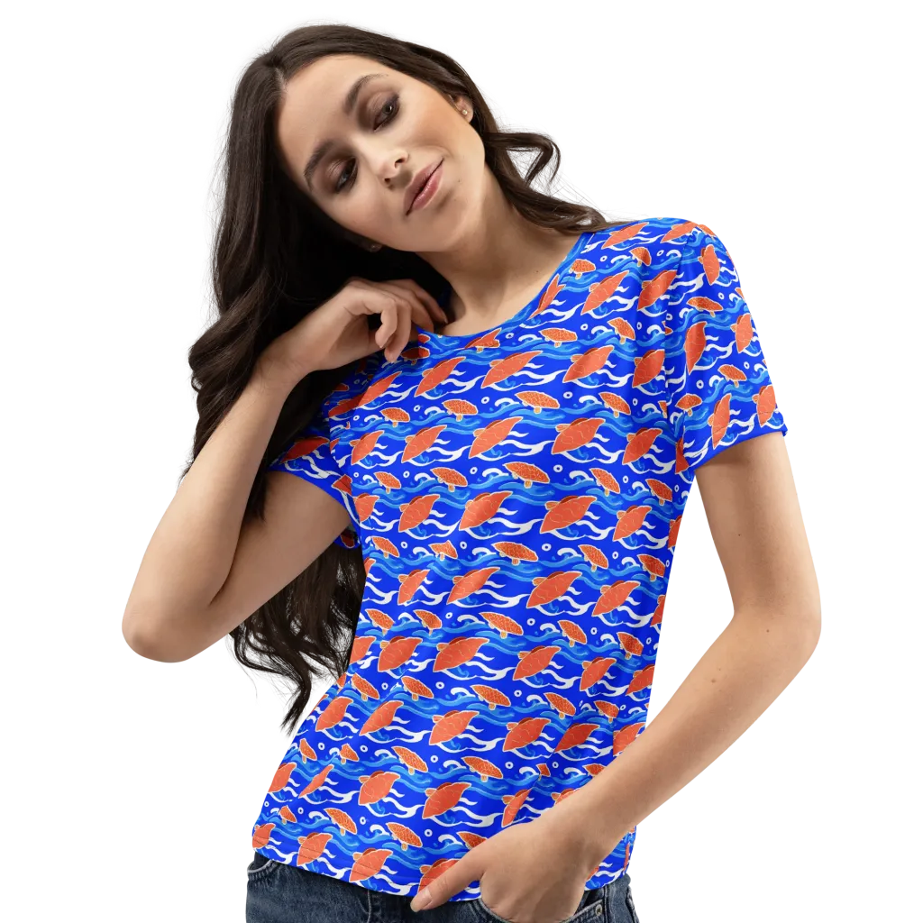 Neon River on Women's Crew Neck T-Shirt — Left Front