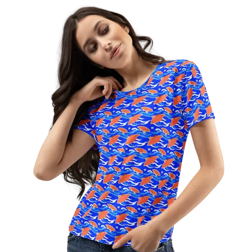 Neon River on a Women's Crew Neck T-Shirt