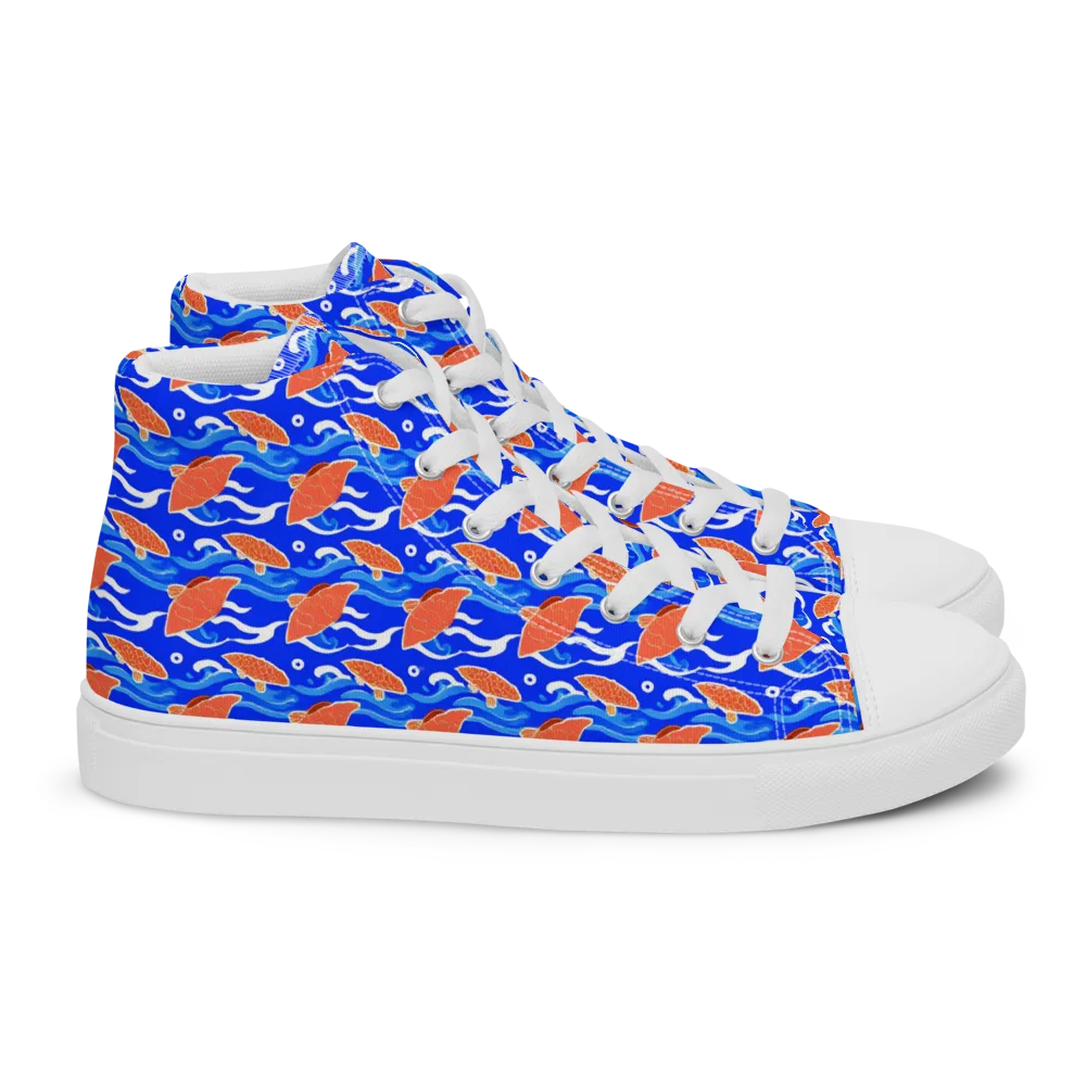 Neon River on Women's High Top Canvas Shoes — Right