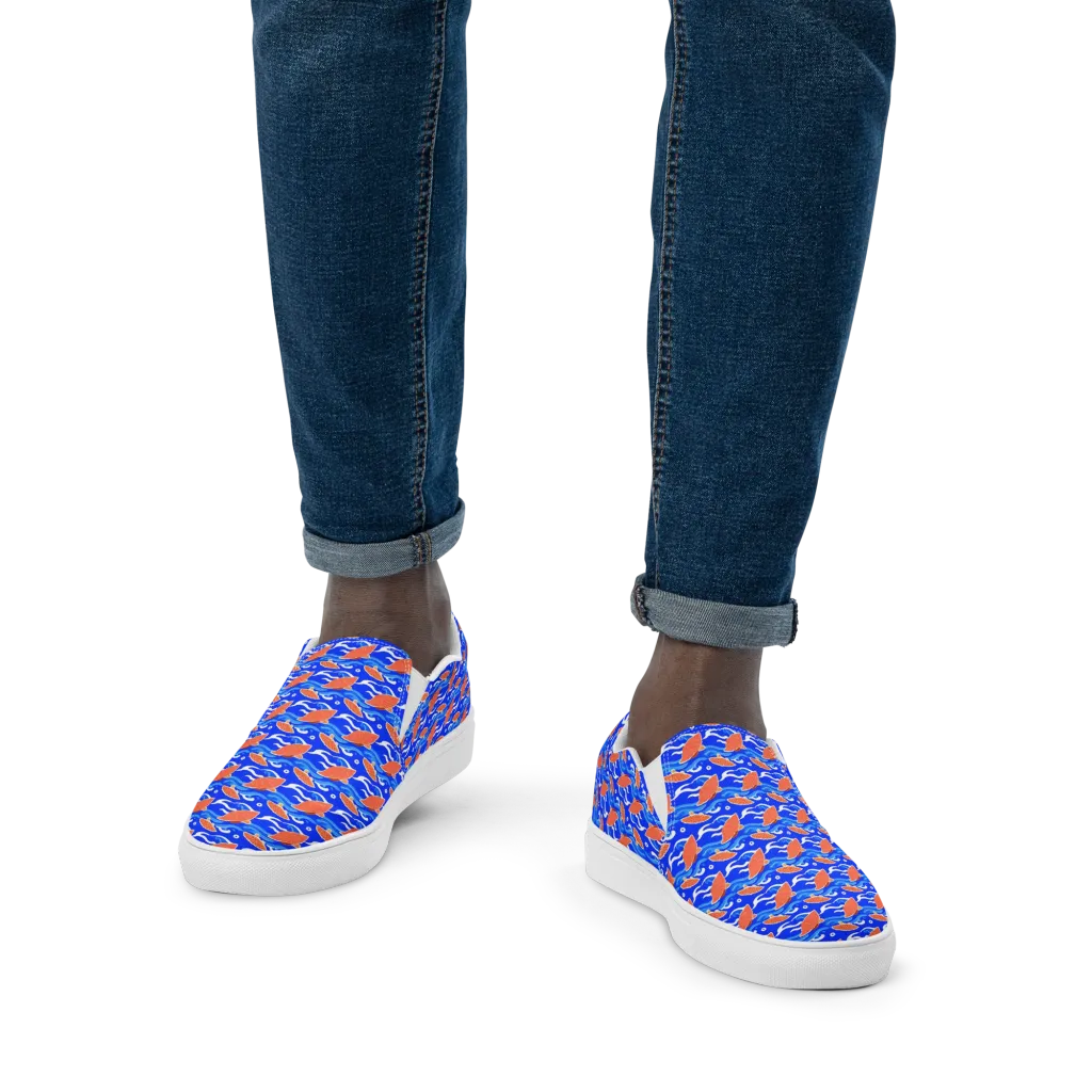 Neon River on Men's Slip-On Canvas Shoes — Front