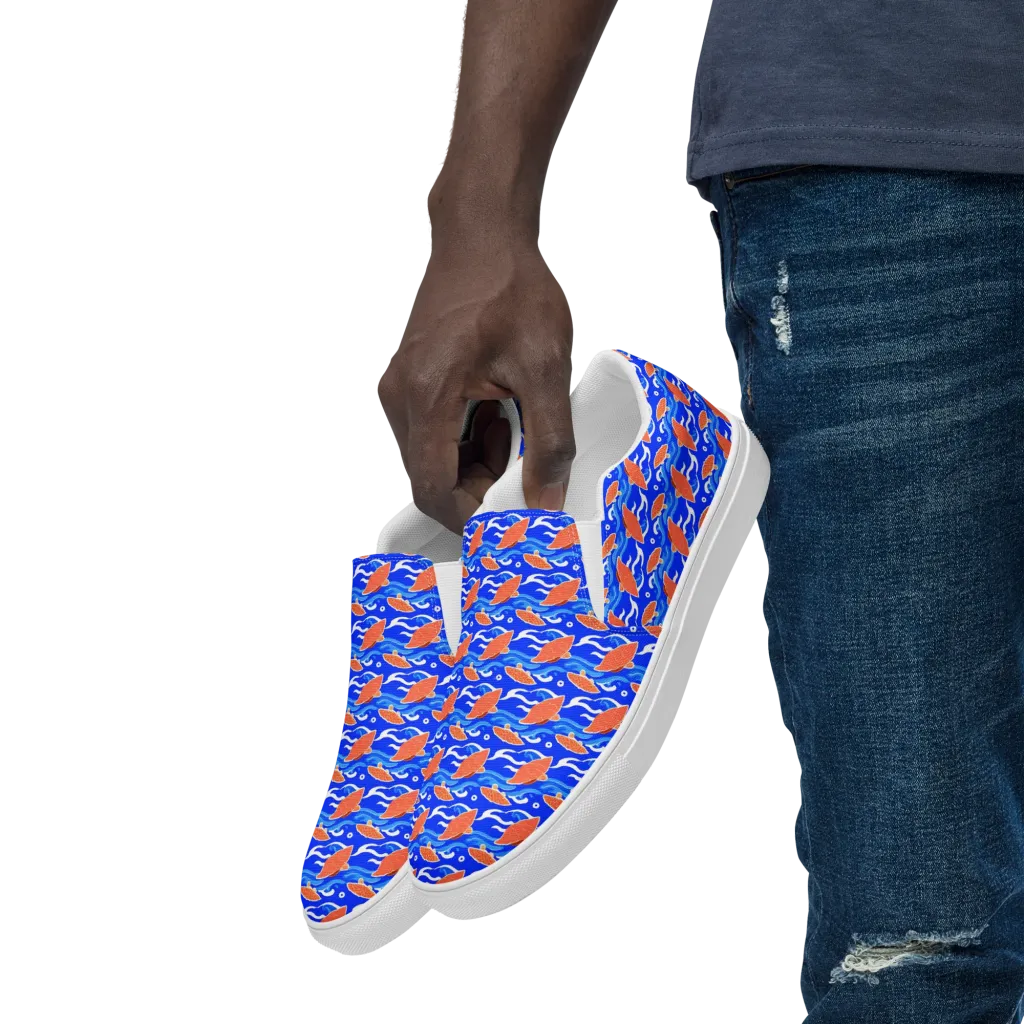 Neon River on Men's Slip-On Canvas Shoes — Left Front