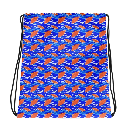 Neon River on a Drawstring Bag