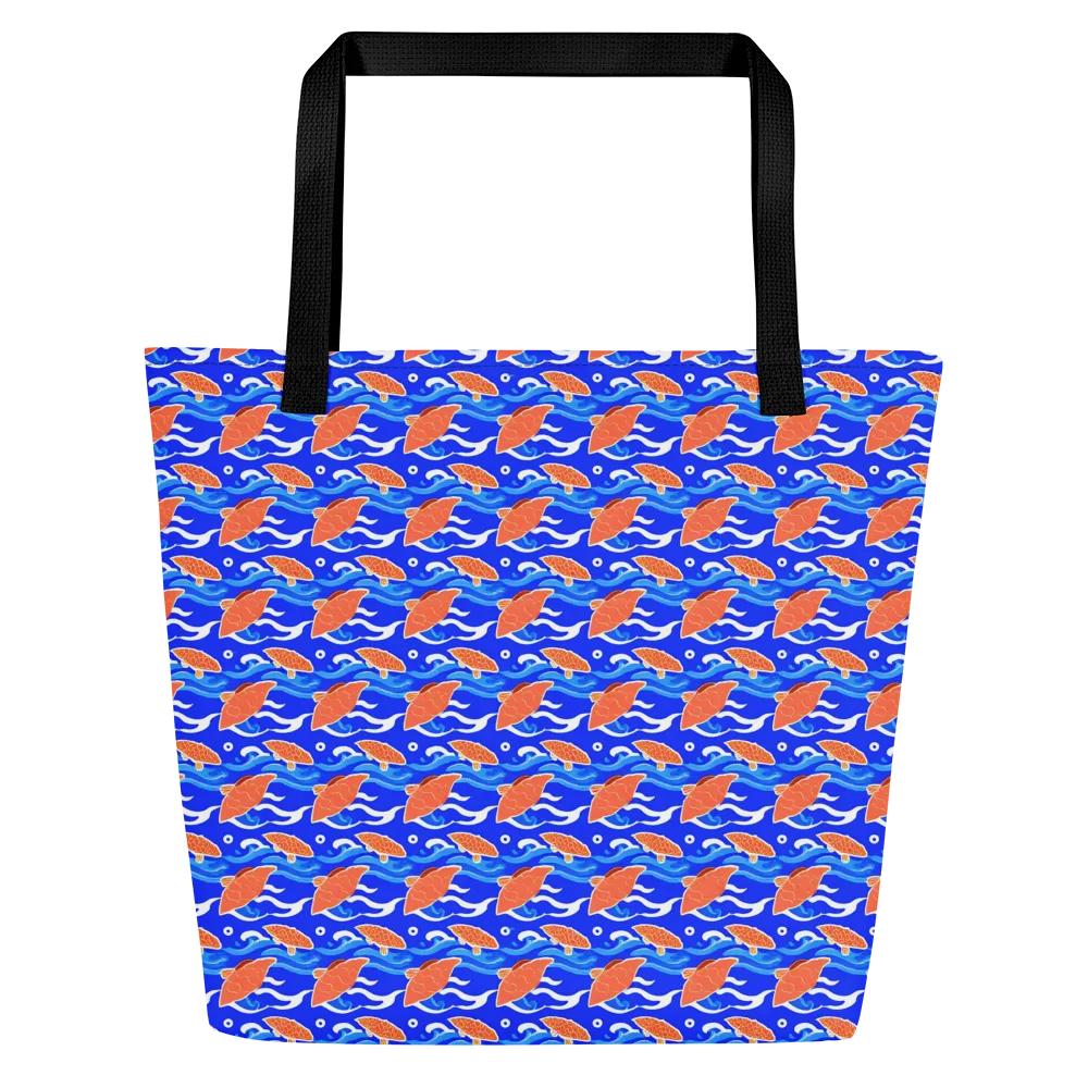 Neon River on Large Tote Bag W/ Pocket — Front