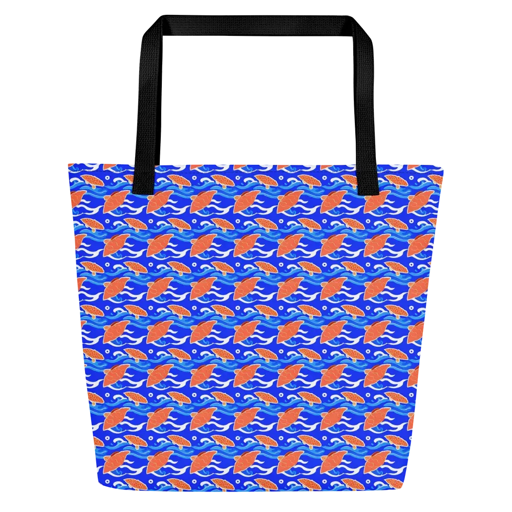 Neon River on Large Tote Bag W/ Pocket — Front