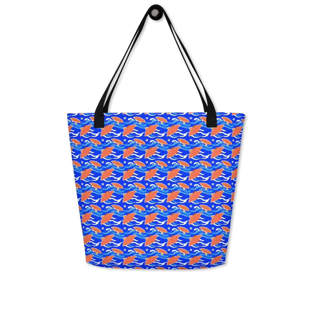 Neon River on Large Tote Bag W/ Pocket — Front