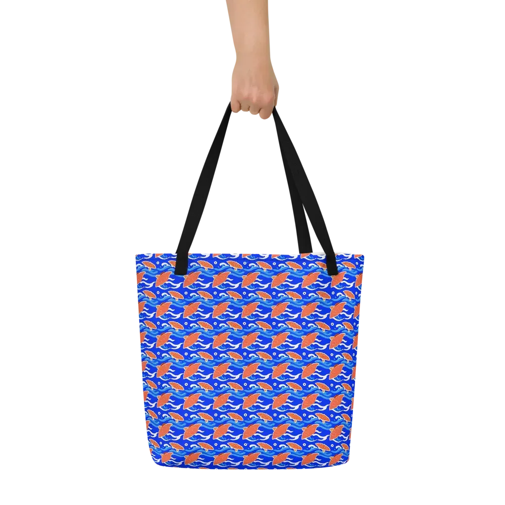 Neon River on Large Tote Bag W/ Pocket — Front