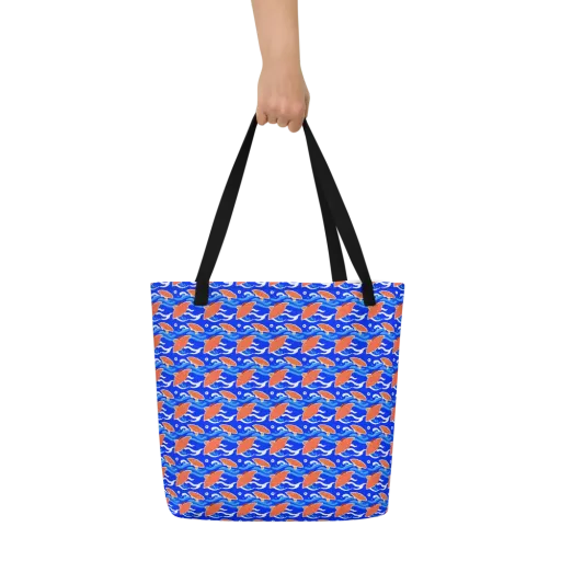 Neon River on a Large Tote Bag W/ Pocket
