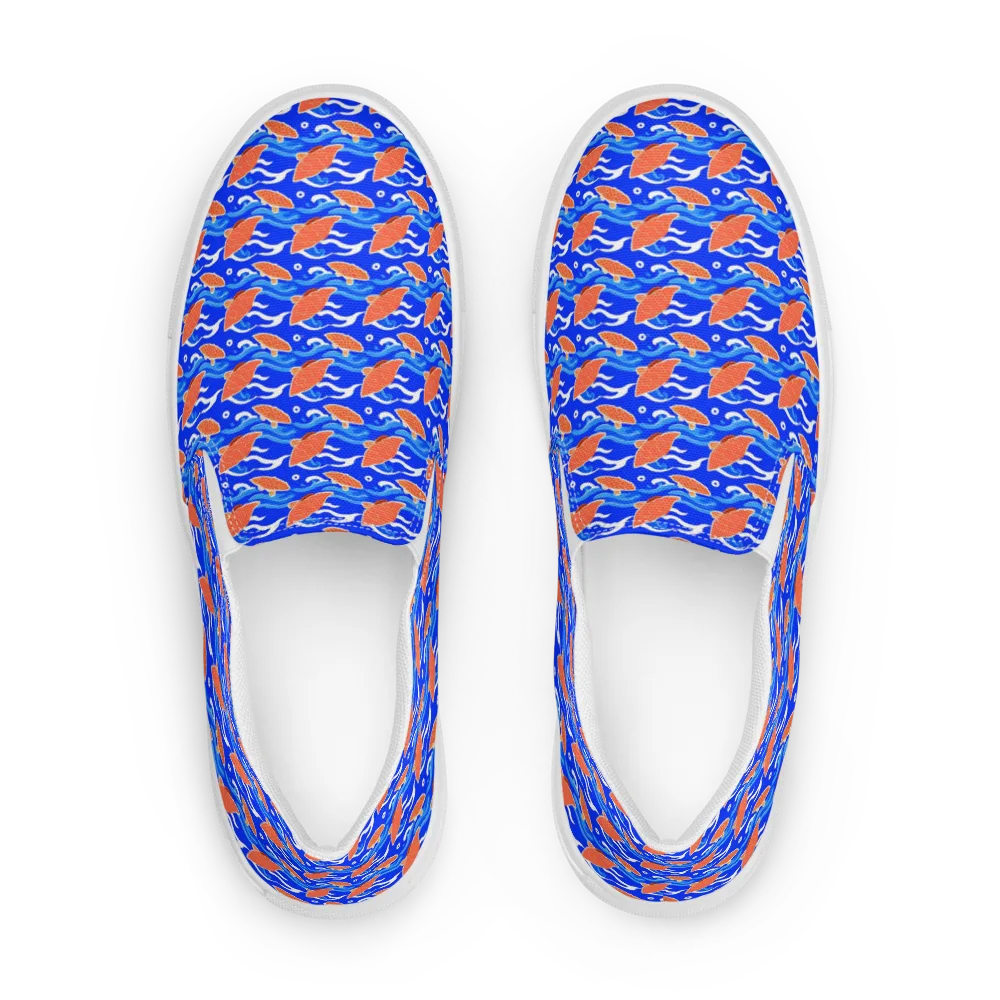 Neon River on Women's Slip-On Canvas Shoes — Front