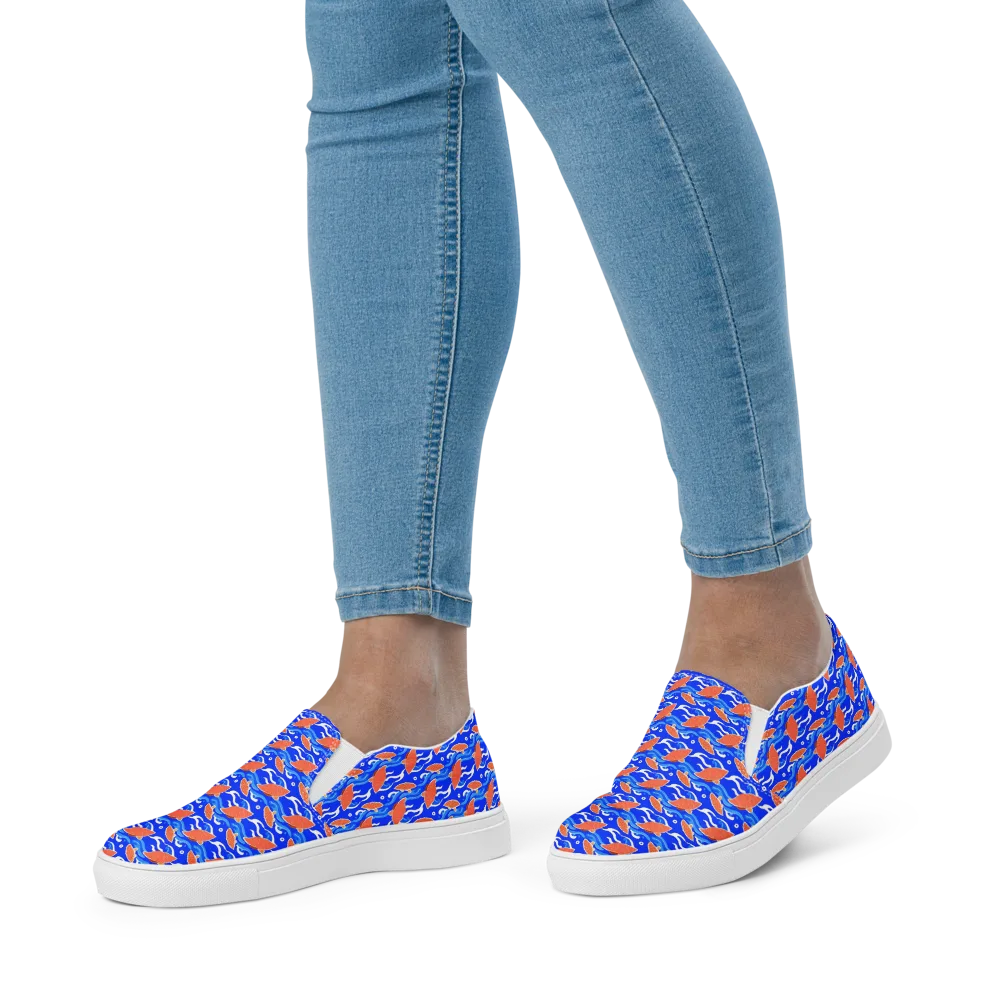 Neon River on Women's Slip-On Canvas Shoes — Front