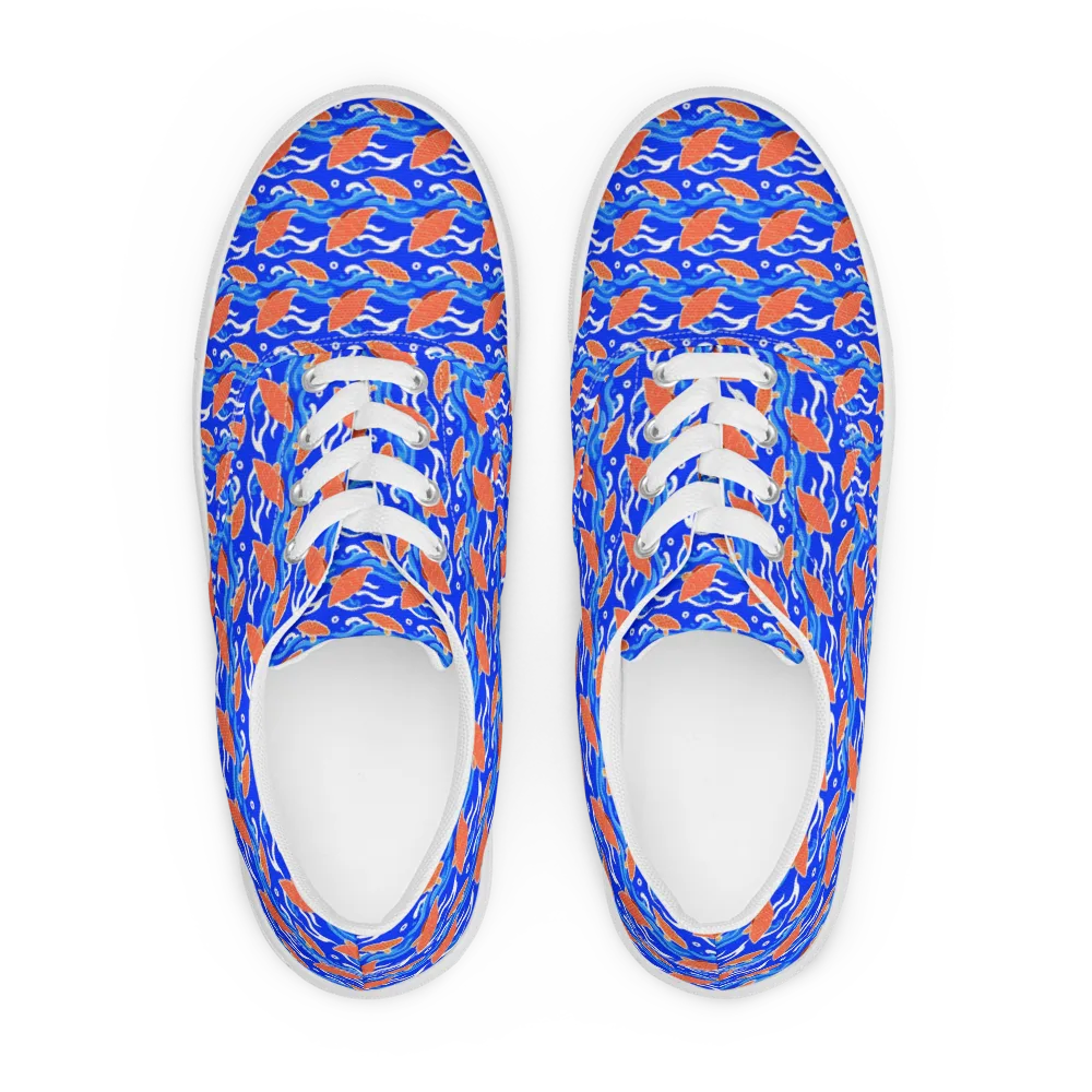 Neon River on Men's Lace-Up Canvas Shoes — Front