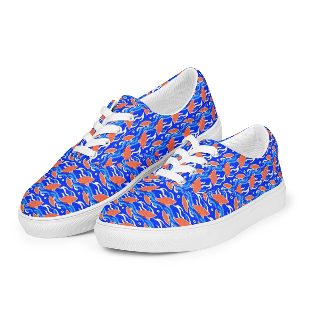 Neon River on Men's Lace-Up Canvas Shoes — Left Front