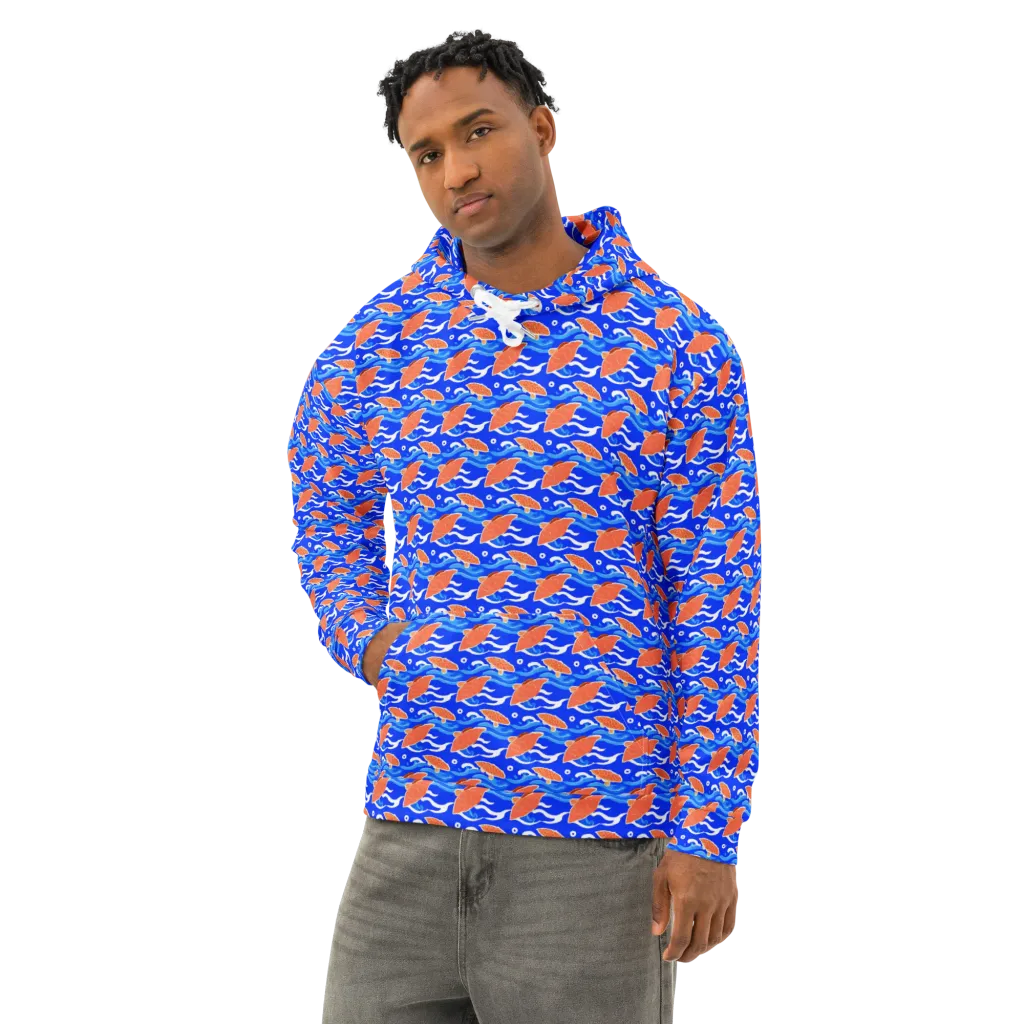 Neon River on Cotton Hoodie — Left Front