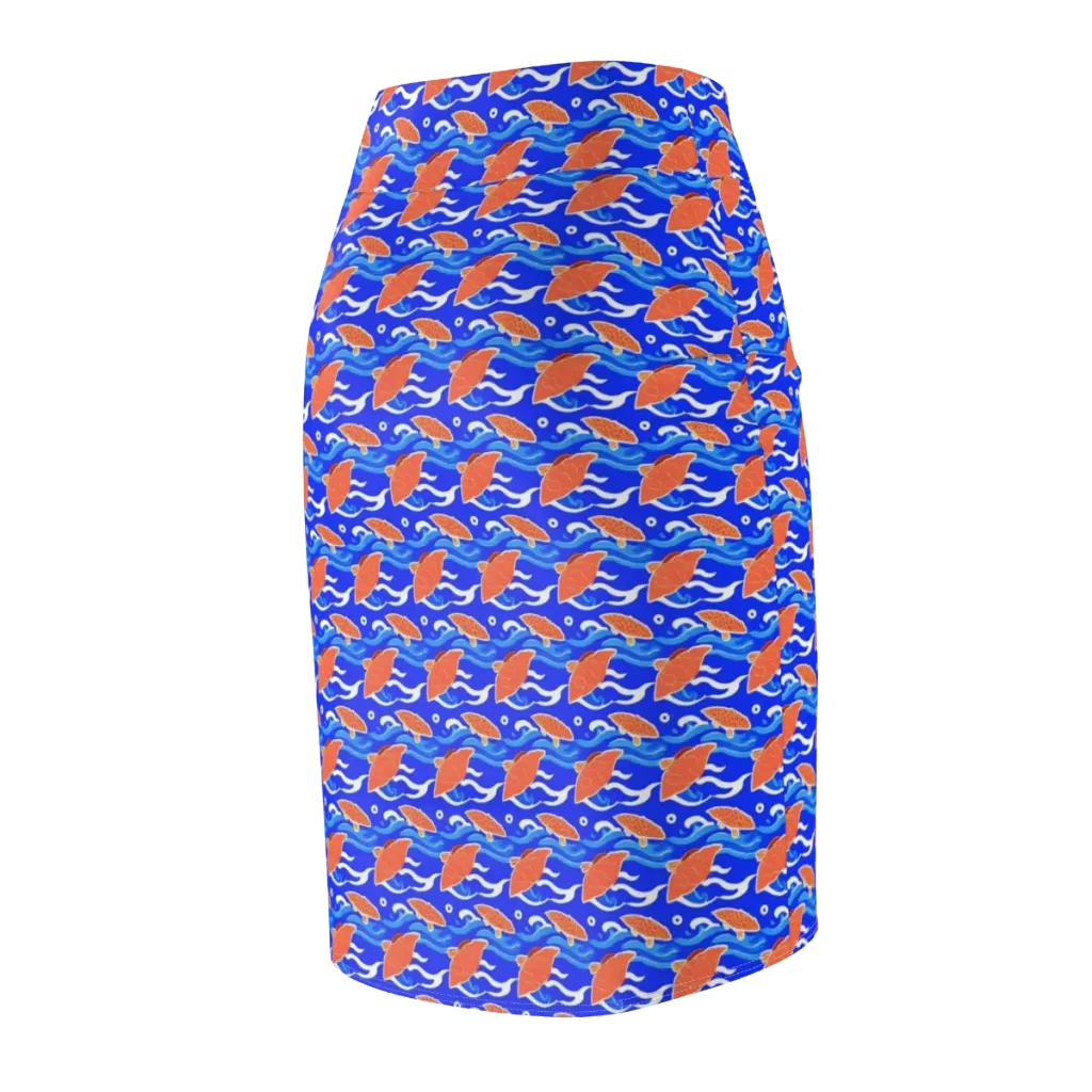 Neon River on Pencil Skirt — Back Side