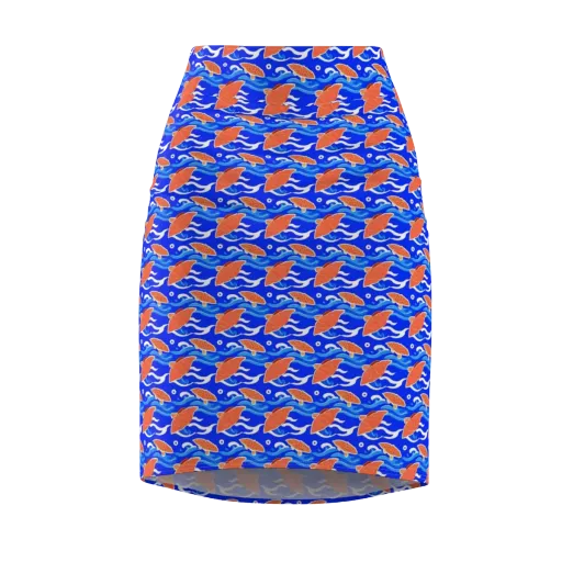 Neon River on a Pencil Skirt