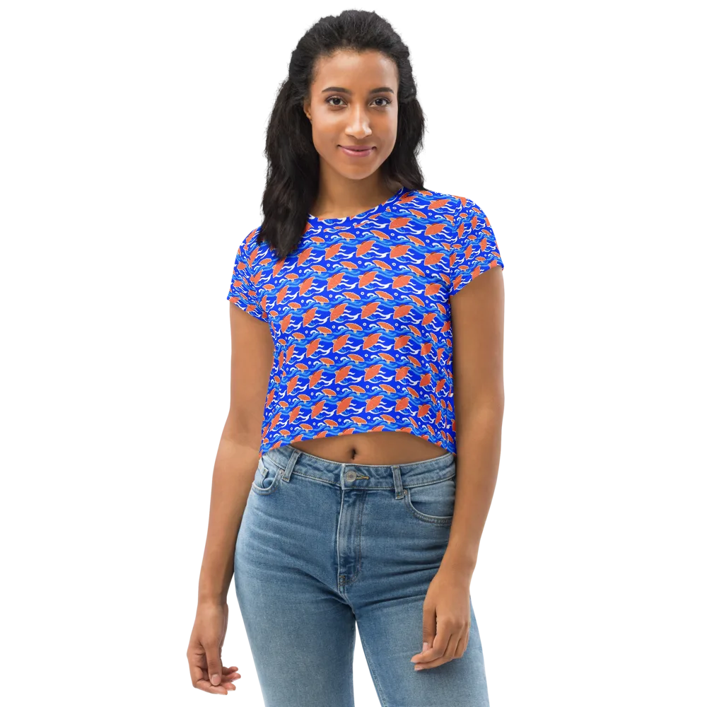 Neon River on Crop Tee — Front