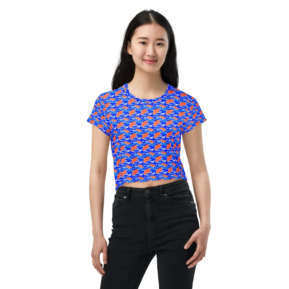 Neon River on Crop Tee — Front
