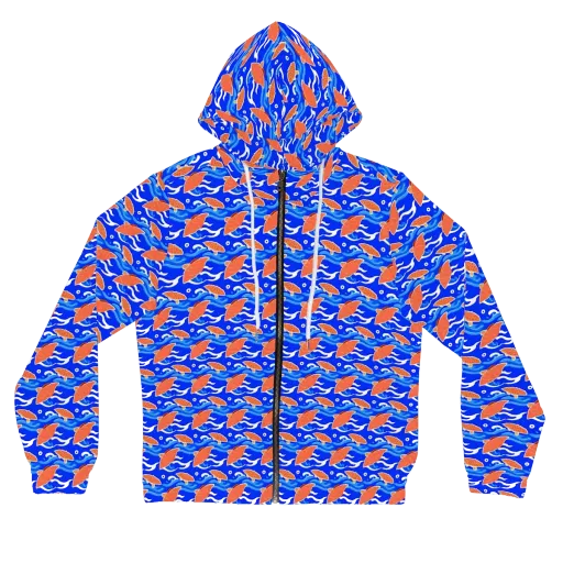 Neon River on a Women's Full-Zip Hoodie