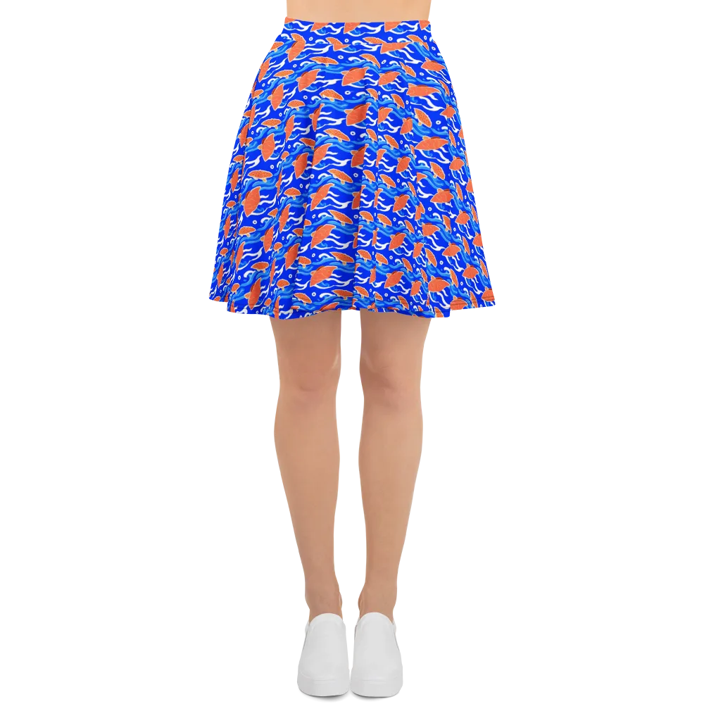 Neon River on Skater Skirt — Front
