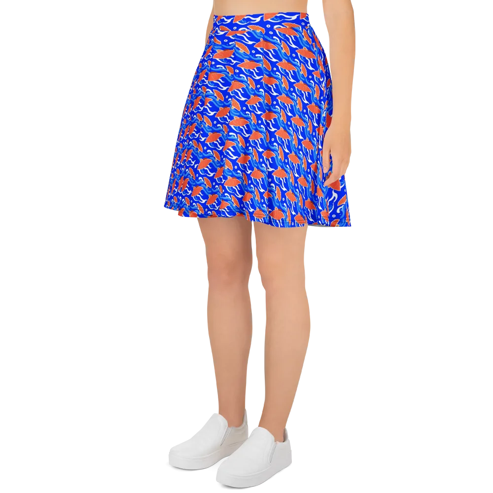 Neon River on Skater Skirt — Left