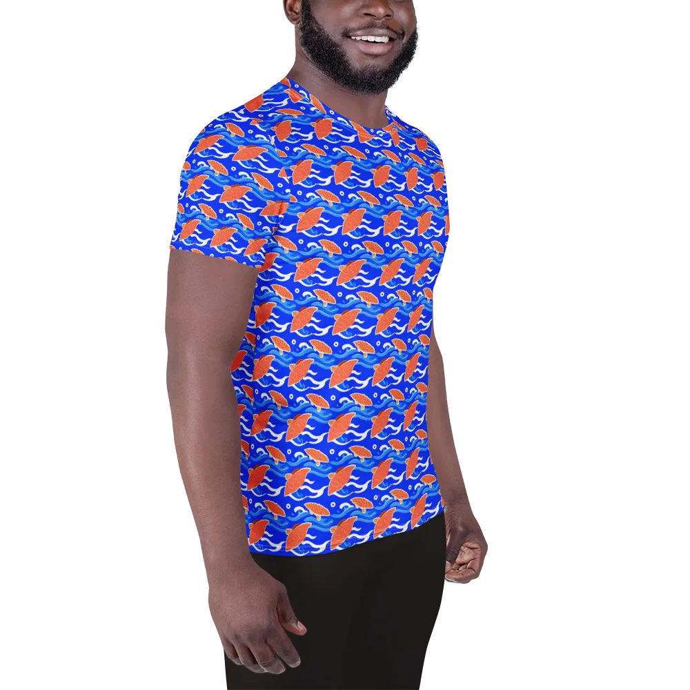 Neon River on Men's Athletic T-Shirt — Right