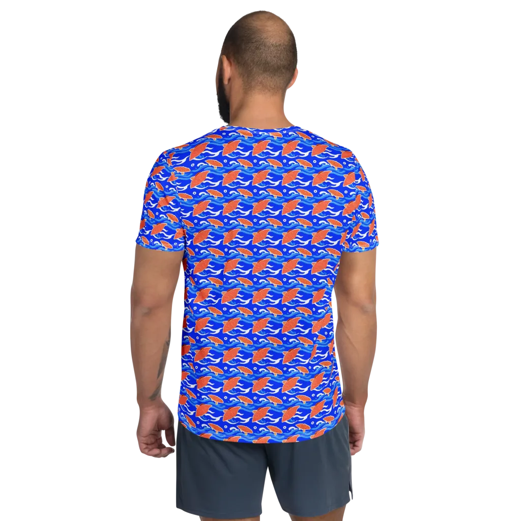 Neon River on Men's Athletic T-Shirt — Back