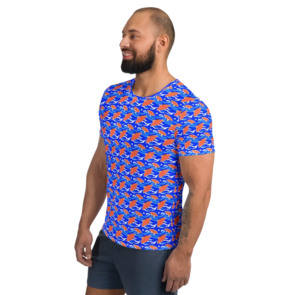Neon River on Men's Athletic T-Shirt — Left