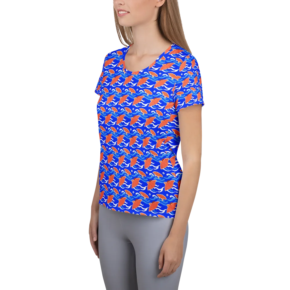 Neon River on Women's Athletic T-Shirt — Left