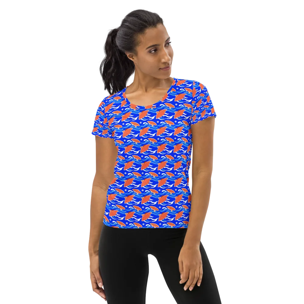 Neon River on Women's Athletic T-Shirt — Front