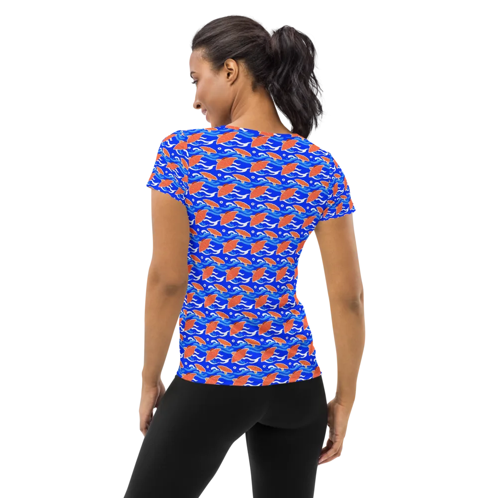 Neon River on Women's Athletic T-Shirt — Back