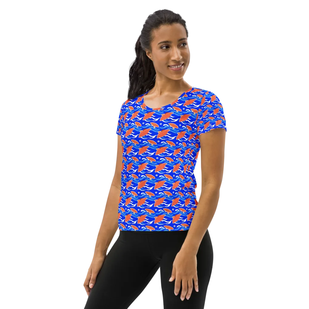 Neon River on Women's Athletic T-Shirt — Left