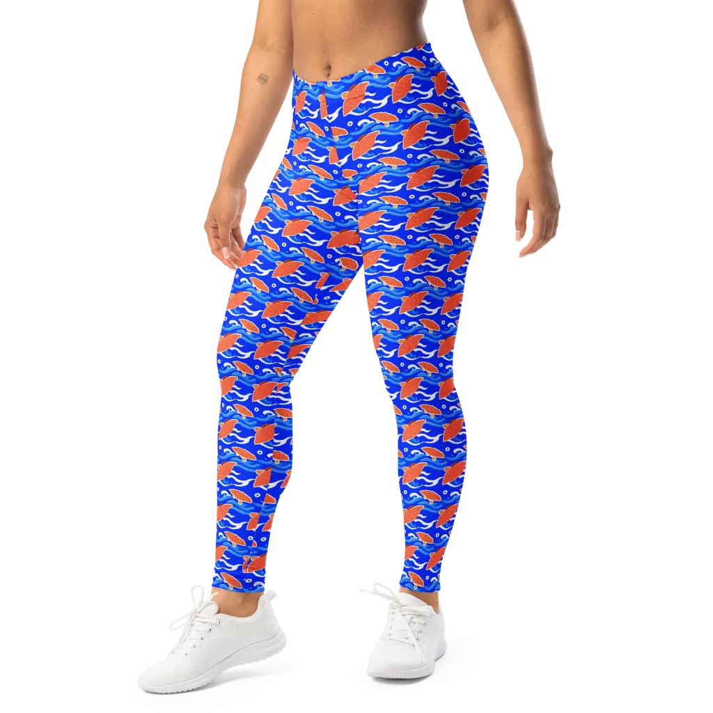 Neon River on Leggings — Left Front