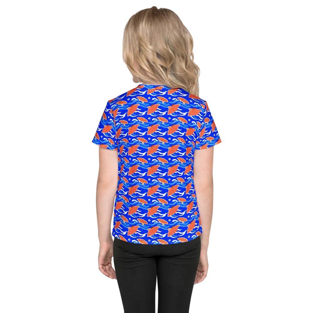 Neon River on Kids Crew Neck T-Shirt — Back