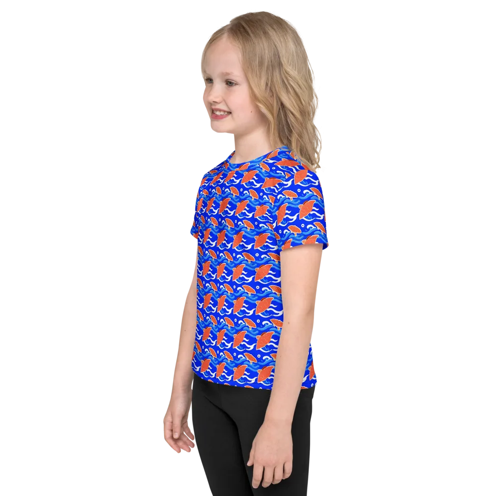 Neon River on Kids Crew Neck T-Shirt — Left
