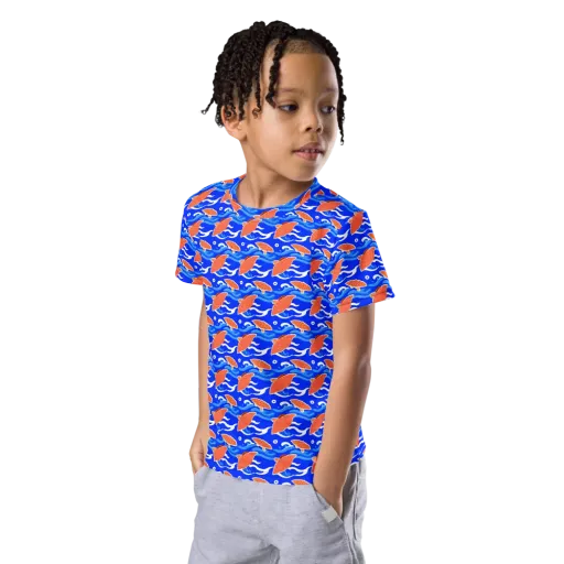 Neon River on a Kids Crew Neck T-Shirt