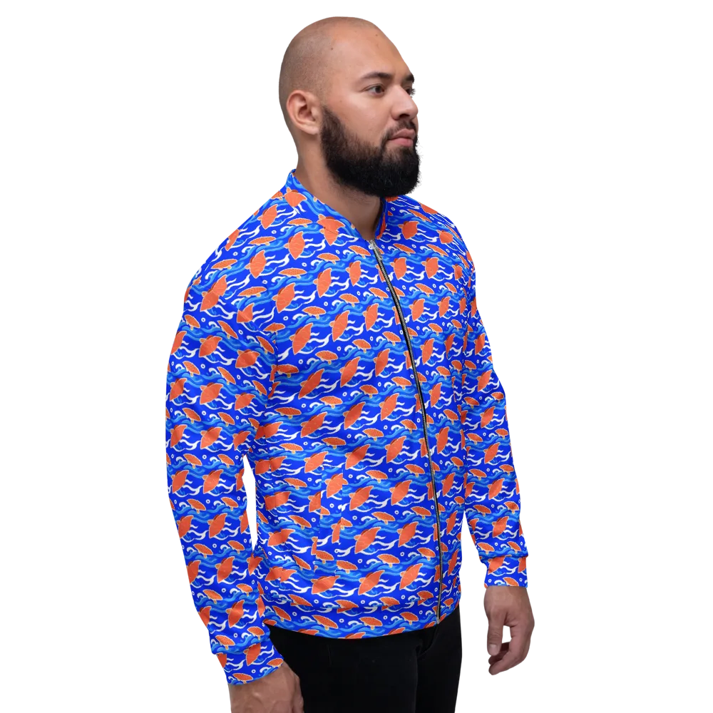 Neon River on Bomber Jacket — Right